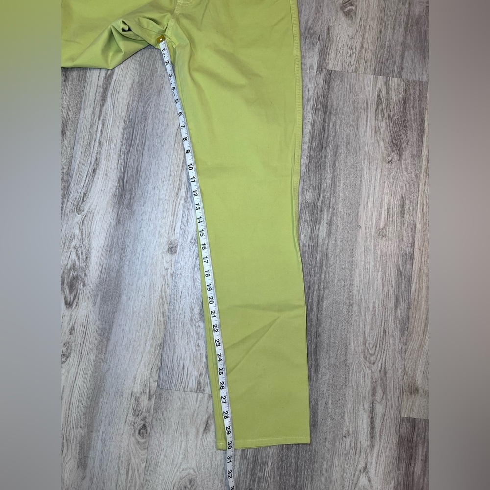 Fabrizio Gianni Lime Green Straight-Leg Pants Size 6 - Picture 9 of 13